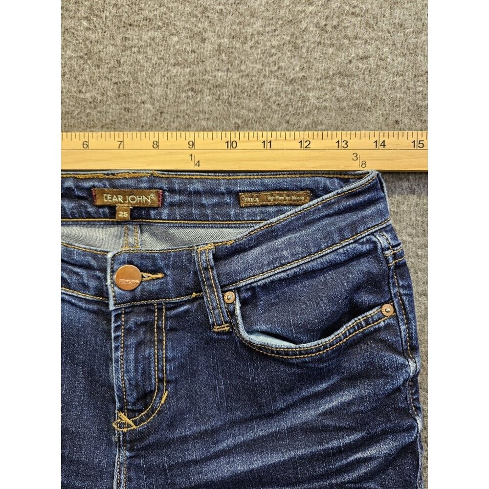 Dear John Gisele High Waisted Skinny Jeans Women's Size 25 Dark Wash Denim - Picture 8 of 11